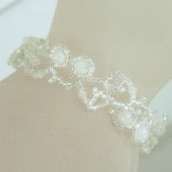 Bracelet S Silver 925 - Arabesque Moonstone-Diaphanous white - Bracelet S Silver 925 - Argent 925